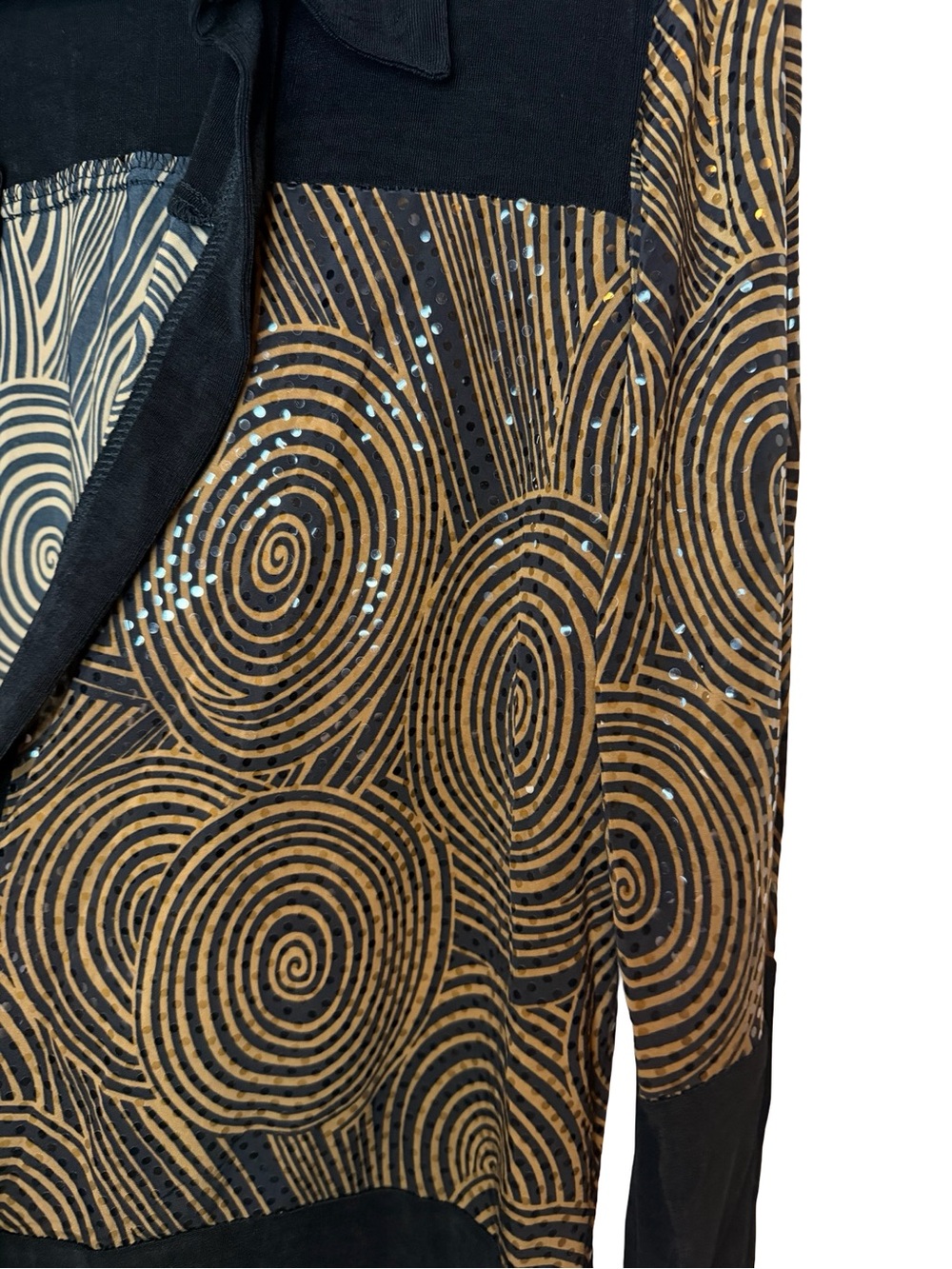 NWT Kokomo Unlimited Vintage Blouse Black Gold Swirl Sequin XL 90s Art Wear - Picture 5 of 12